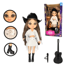 Boneca Aria Country Sua Estrela do Sertanejo Boiadeira Cantora Violão Acessórios Menina Presente!