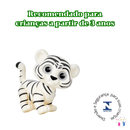 Boneco Vinil Atóxico Tigrinho Branco Safari Animais Grande Macio Brinquedo Criança Animais