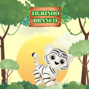 Boneco Vinil Atóxico Tigrinho Branco Safari Animais Grande Macio Brinquedo Criança Animais