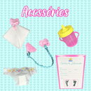 Kit Acessórios Petit Baby Cuidados para sua Bonequinha com Chupeta Fralda e Mais Menina Presente