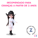 Boneca Aria Country Sua Estrela do Sertanejo Boiadeira Cantora Violão Acessórios Menina Presente!