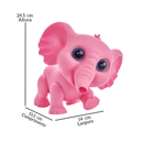 Boneco Vinil Atóxico Elefantinho Rosa Safari Animais Grande Macio Brinquedo Criança Presente