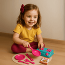 Kit Petit Cozinha – Fogão, Panelinhas, Comidinhas e Talheres Menina Presente