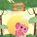 Boneco Vinil Atóxico Elefantinho Rosa Safari Animais Grande Macio Brinquedo Criança Presente