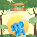 Boneco Vinil Atóxico Elefantinho Azul Safari Animais Grande Macio Brinquedo Criança Presente