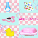 Boneca de Banho Petit Com Banheira e Acessórios de Cuidado Menina Presente