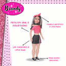 Boneca Brandy Esporte Estilosa 75cm com Faixa na Cabeça e Sapato de Brilho Super Fashion Menina