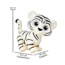 Boneco Vinil Atóxico Tigrinho Branco Safari Animais Grande Macio Brinquedo Criança Animais